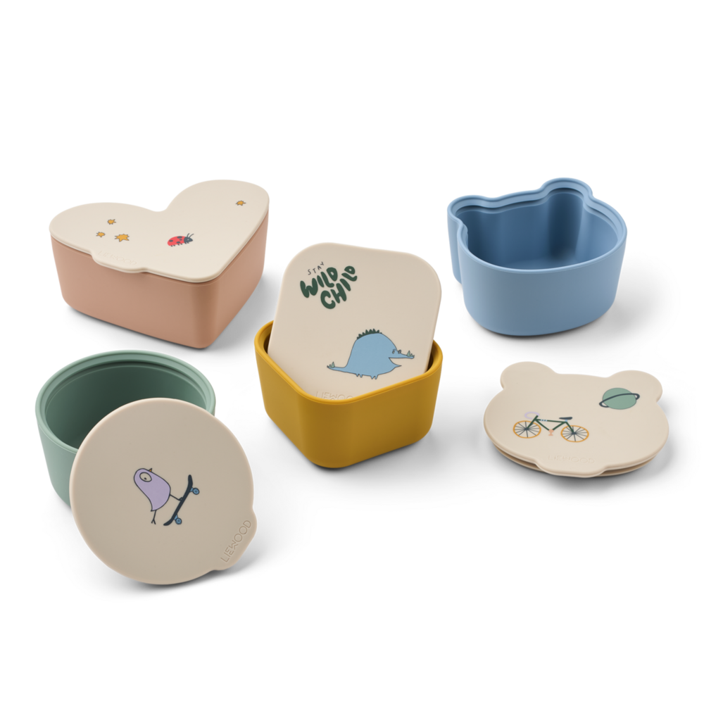 Liewood Snackbox Toto set van 4 Tamtam Sandy Liewood Snackbox Toto set van 4 Tamtam Sandy