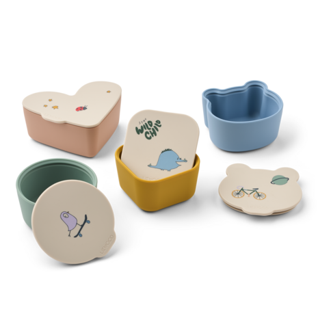 Liewood Snackbox Toto set van 4 Tamtam Sandy Liewood Snackbox Toto set van 4 Tamtam Sandy
