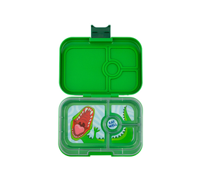 Yumbox Panino broodtrommel 4 vakken Jurassic Green Dinosaur tray