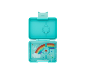 Yumbox Snacktrommel 3 vakken Misty Aqua / Rainbow Tray Yumbox Snacktrommel 3 vakken Misty Aqua / Rainbow Tray