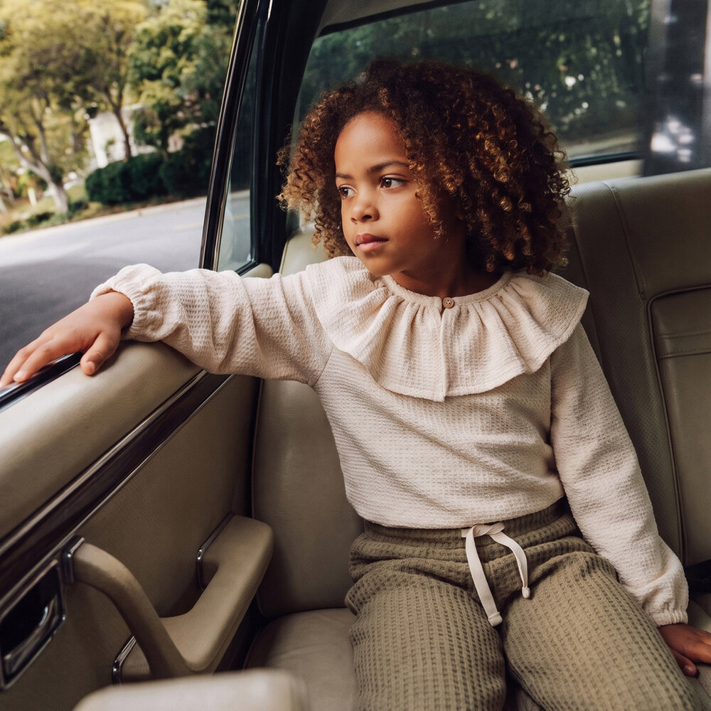 Your Wishes Ruffle Collar Longsleeve Mini Jacquard Your Wishes Ruffle Collar Longsleeve Mini Jacquard