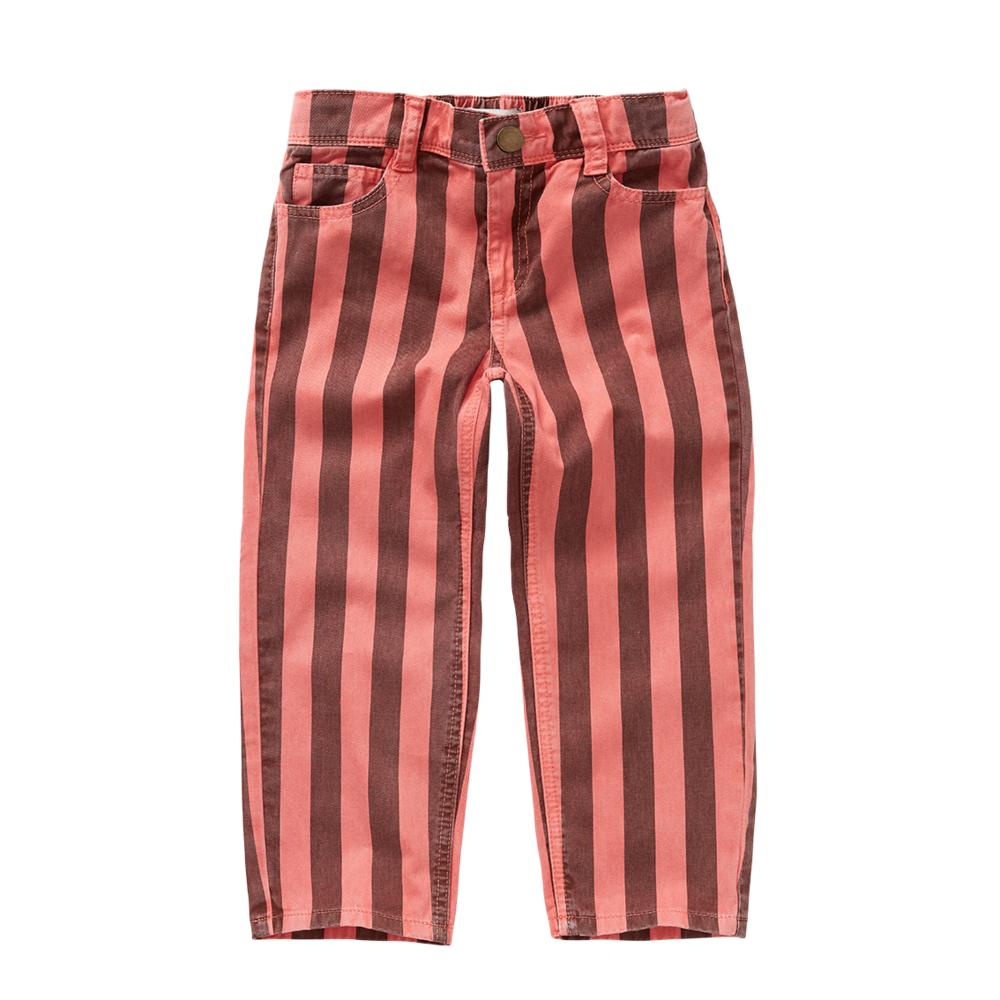Sproet & Sprout Straight Denim Pants Stripes Vivid Red