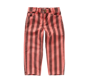 Sproet & Sprout Straight Denim Pants Stripes Vivid Red