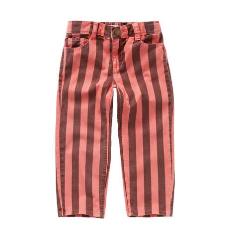 Sproet & Sprout Straight Denim Pants Stripes Vivid Red