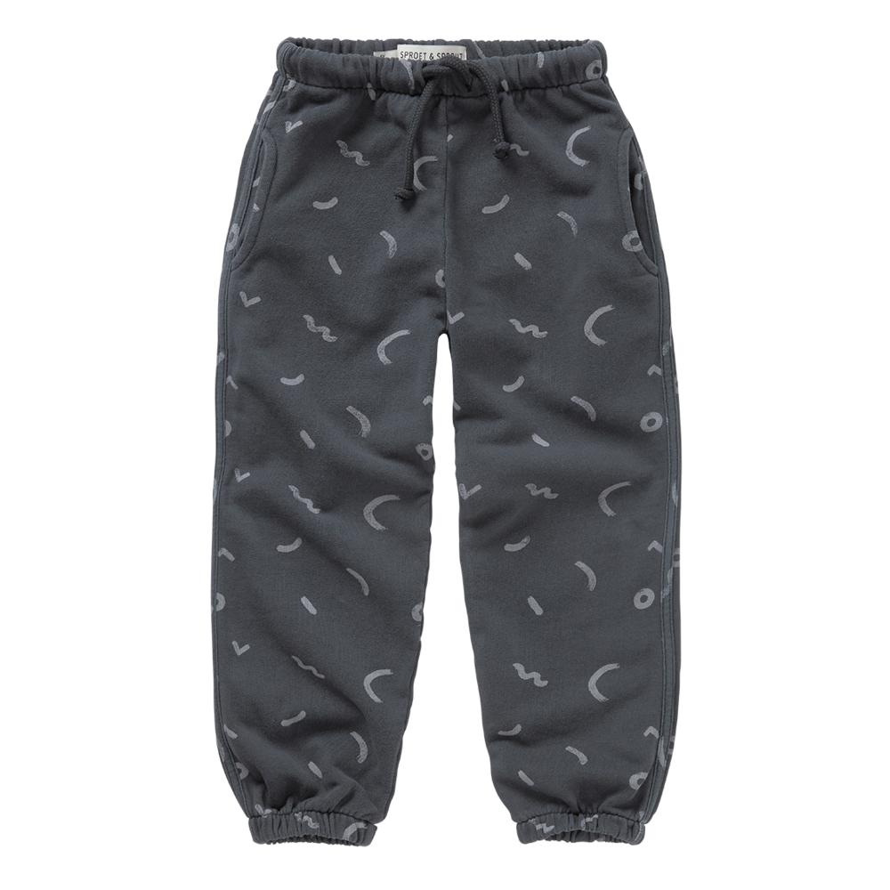 Sproet & Sprout Sweatpants Painters Brush Print Washed Black Sproet & Sprout Sweatpants Painters Brush Print Washed Black