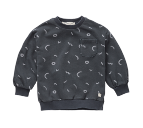 Sproet & Sprout Sweatshirt Painters Brush Print Washed Black