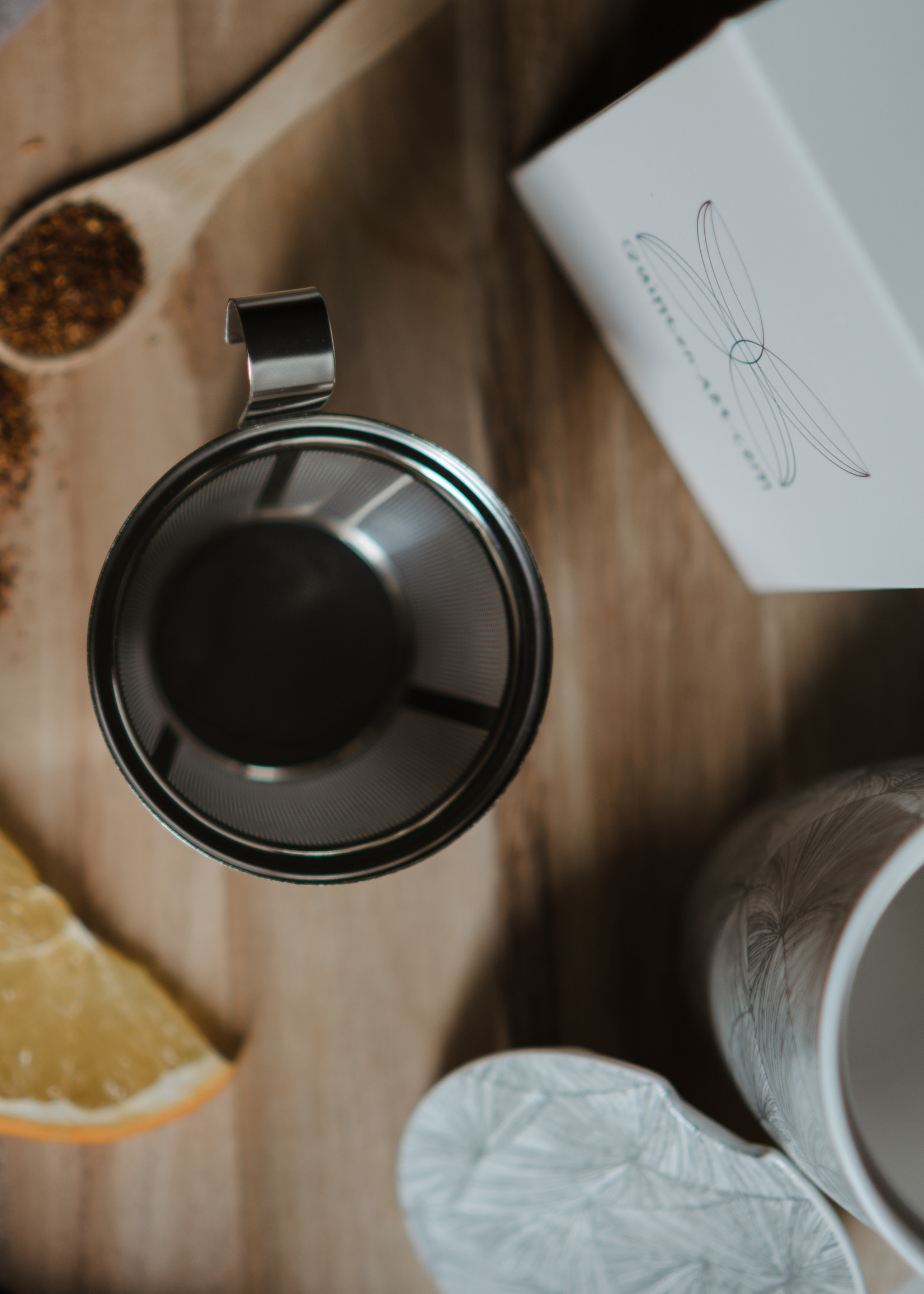 Double Wall Coffee Mug with Tea Strainer