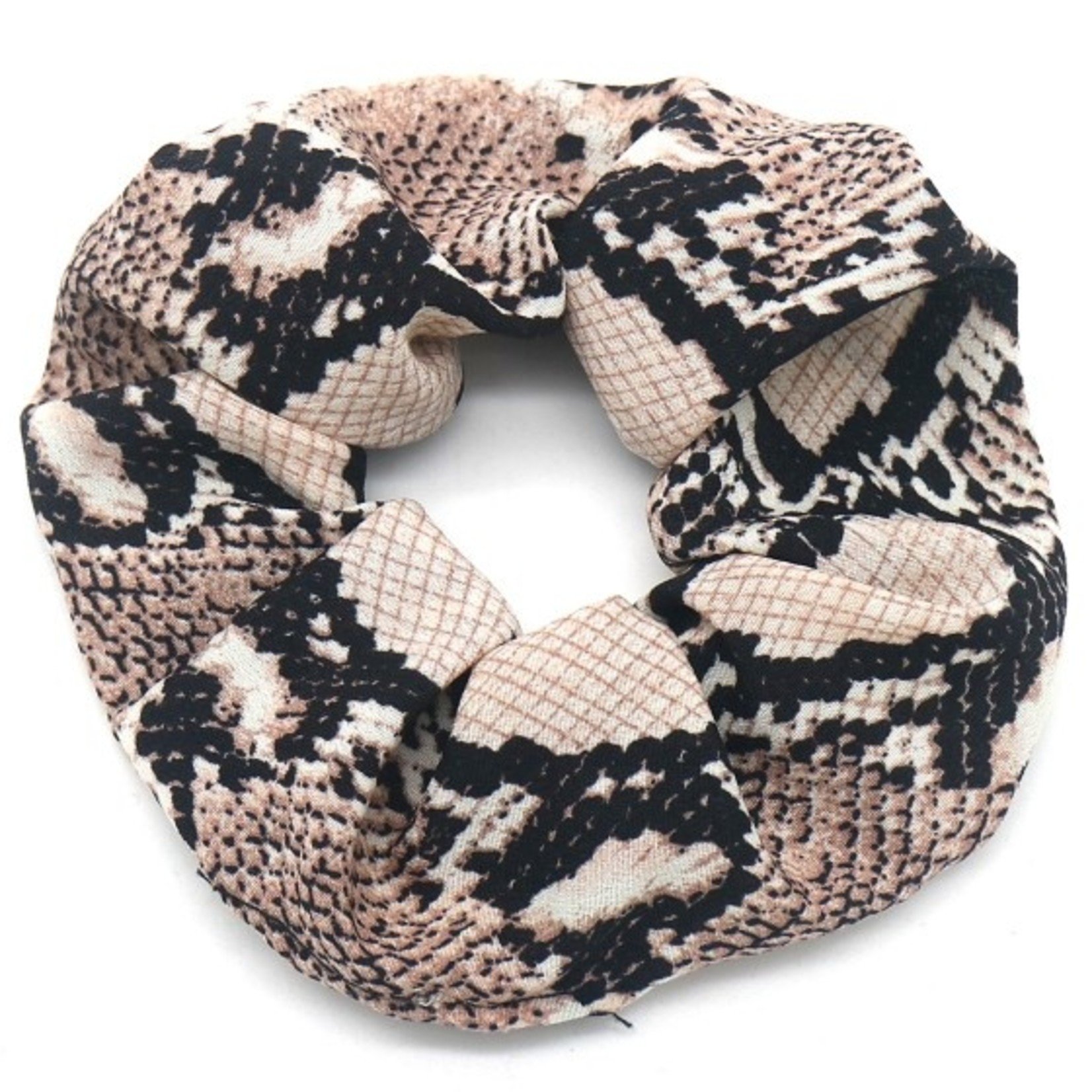 Scrunchie  Snake Print  Brown