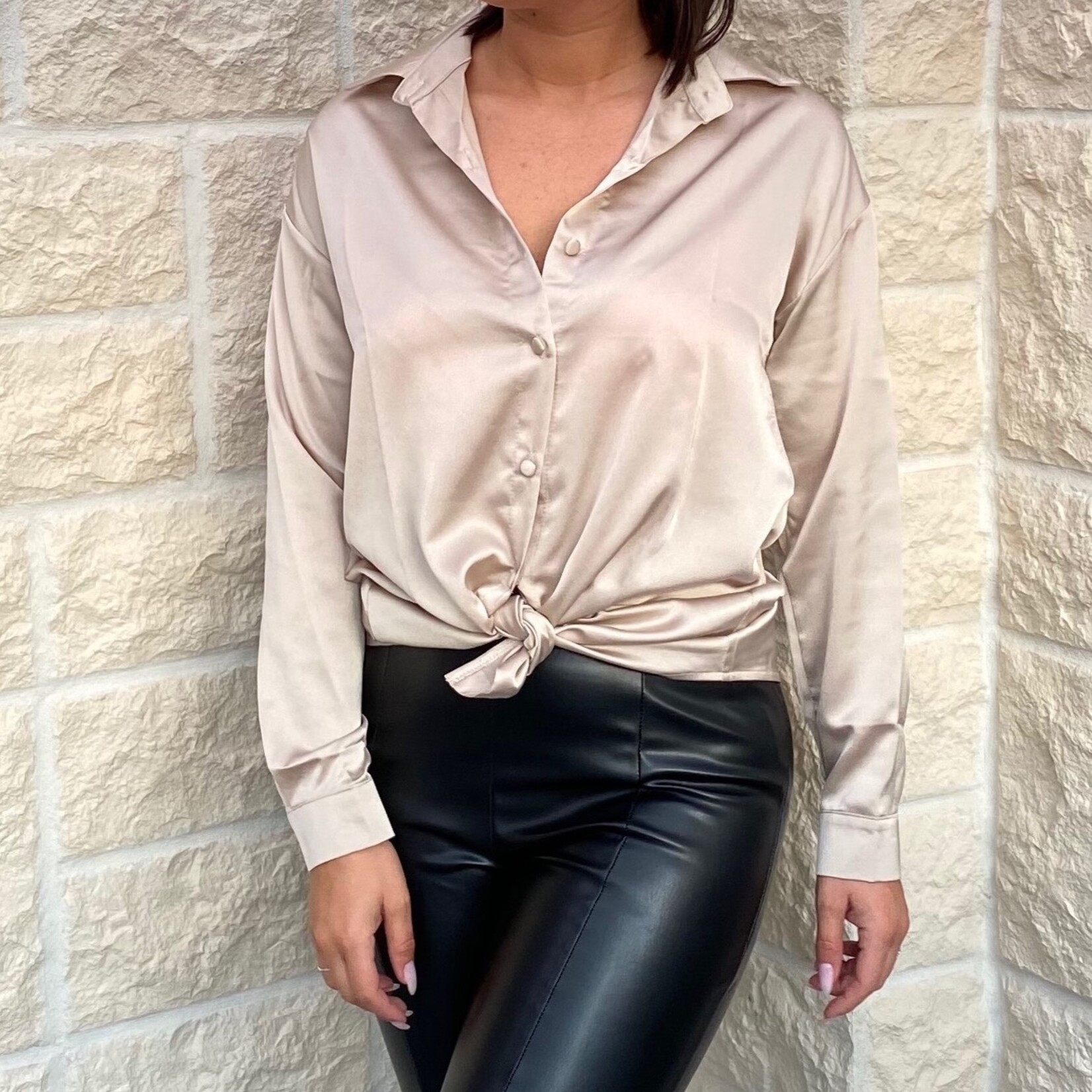 Satin Blouse Beige