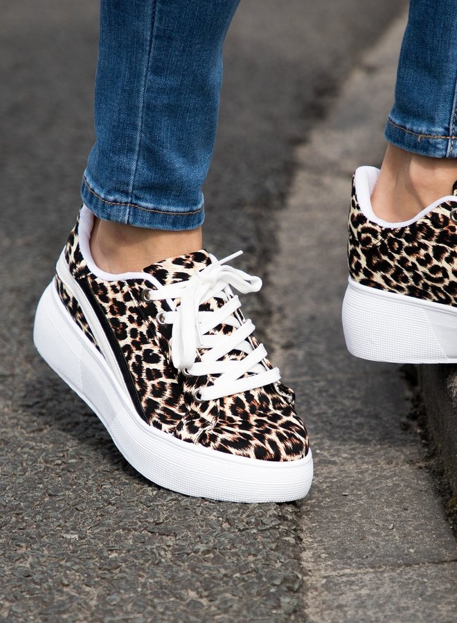 leopard platform sneaker