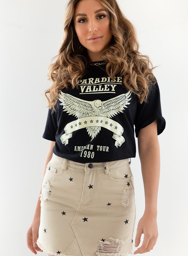 T-shirt paradise valley zwart