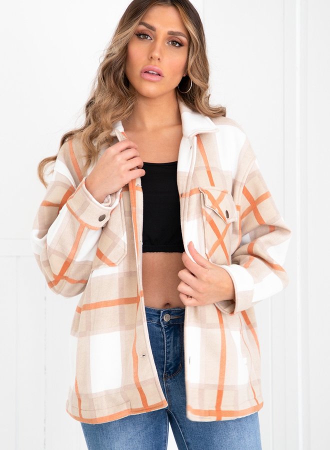 Tartan blouse Gabi beige