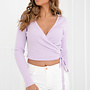 Rib wrap top Diona lila