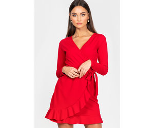 Verleden Ontstaan Verzending Famous Store I Flare jurk rood I Rood jurkje Selena - Famous Store