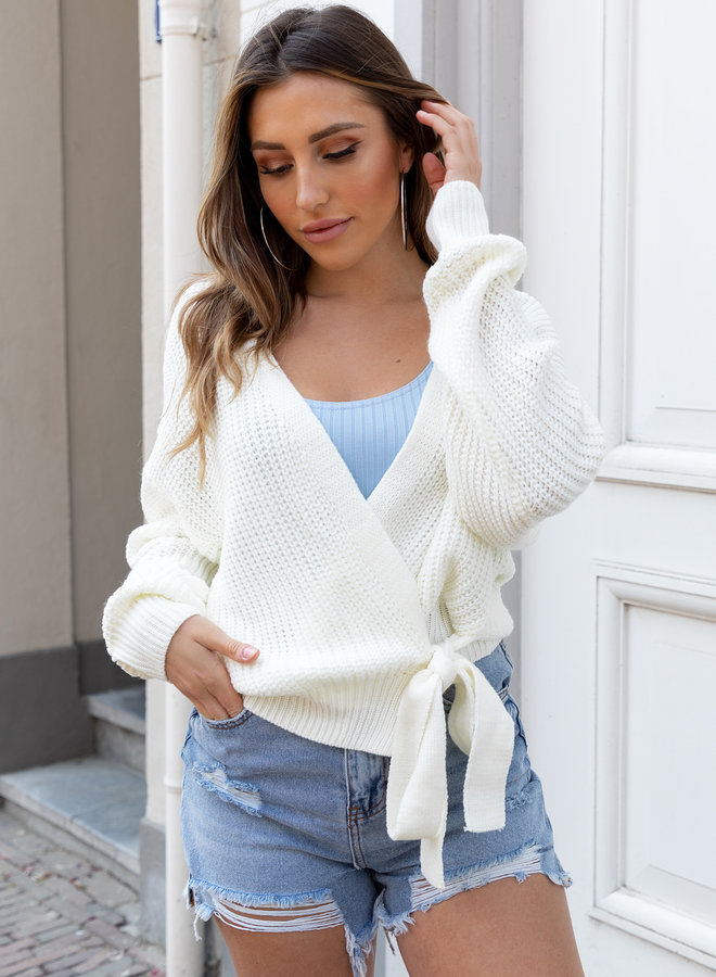 Wrap knit Jazz off white