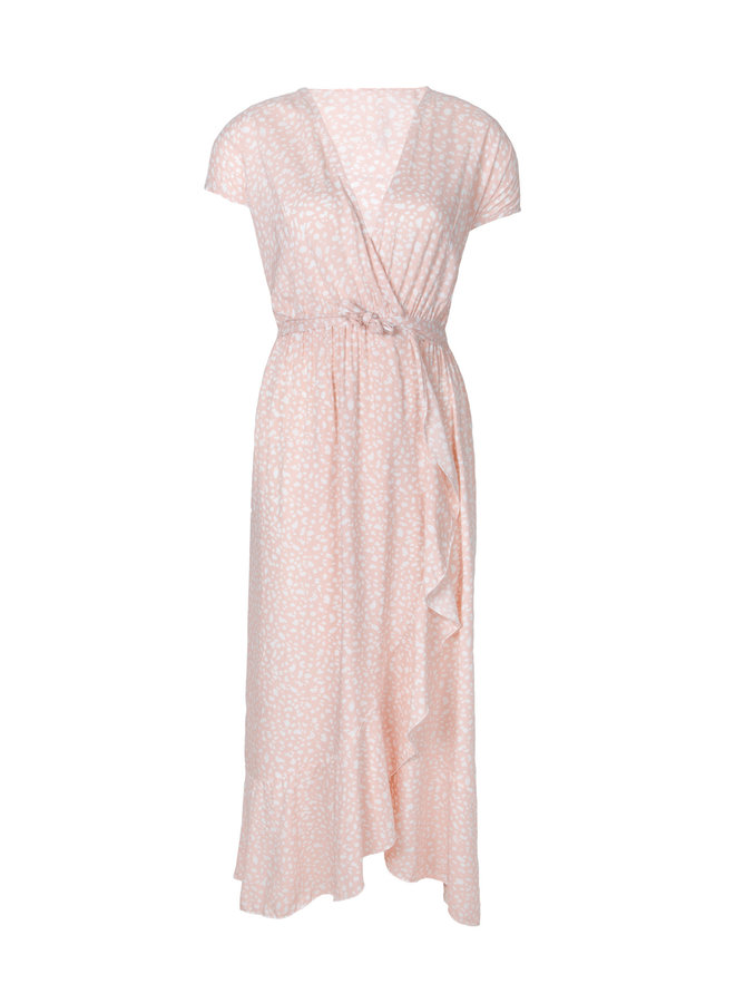 Long wrap dress Gina pink