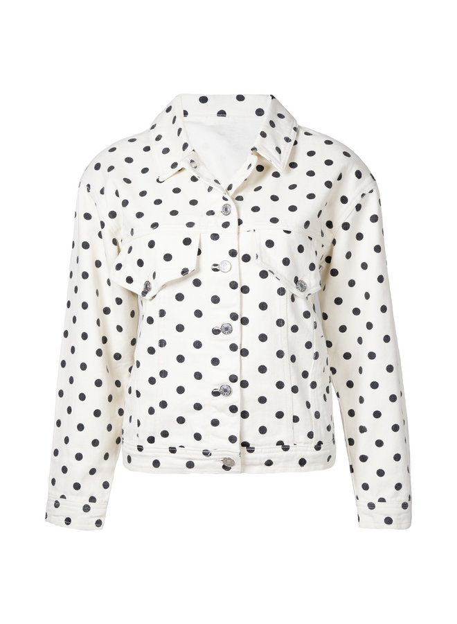 Dots denim jacket beige