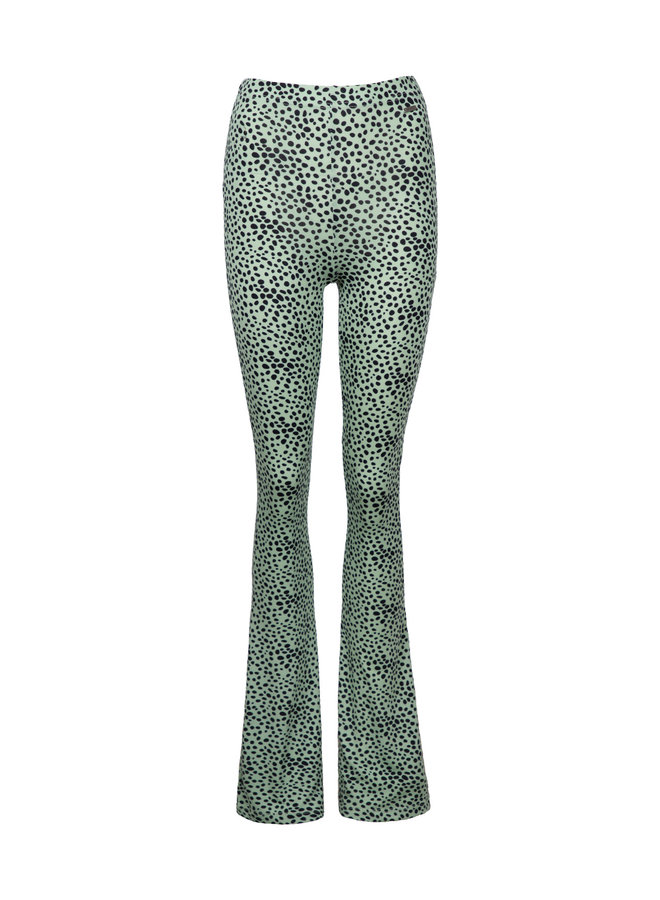 Cheetah flare pants mint\groen