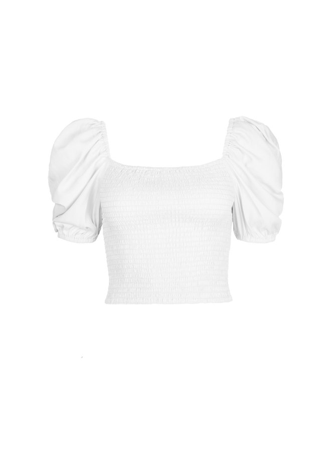 Off shoulder crop top wit