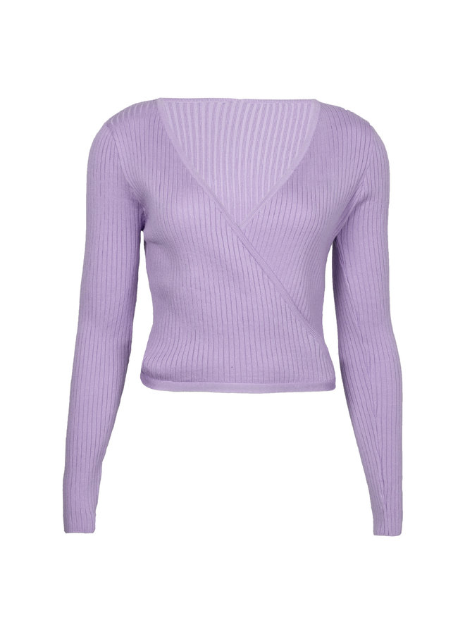 Rib wrap top Diona lila