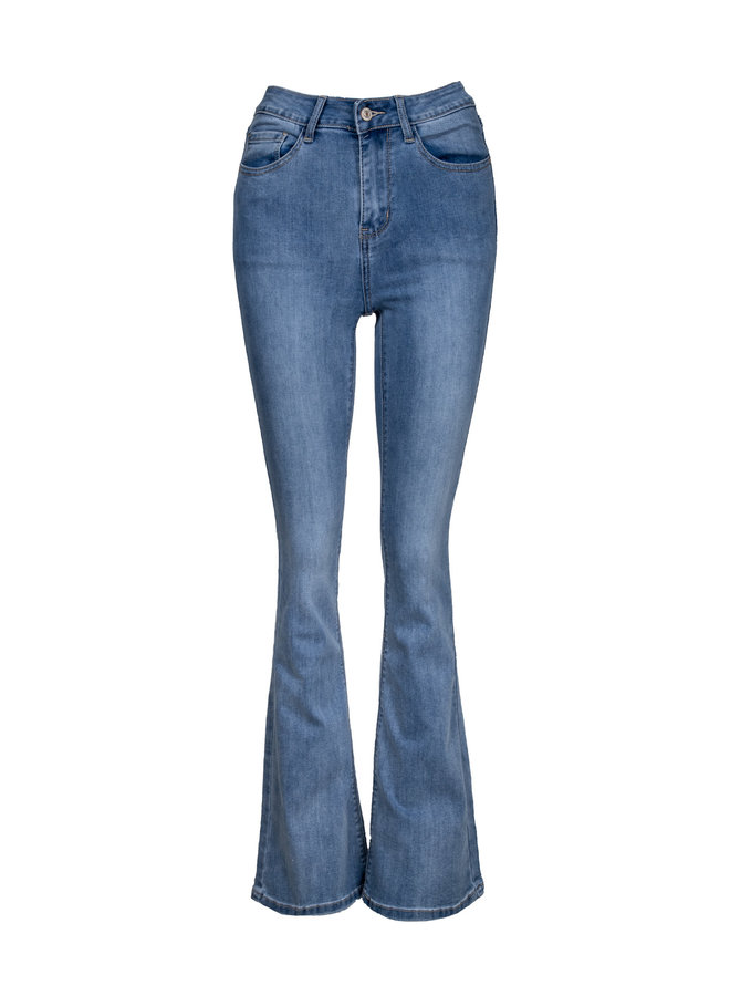 Flare broek denim blauw