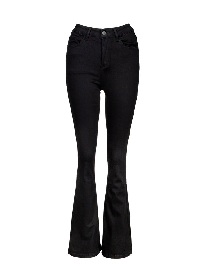 Flare broek denim zwart