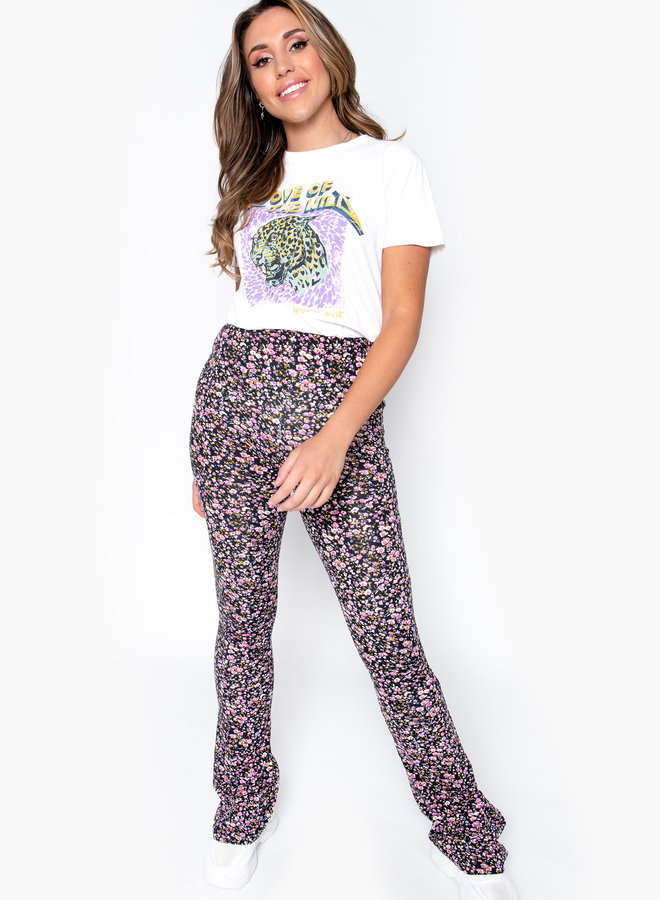 Flower flare pants Denise lila