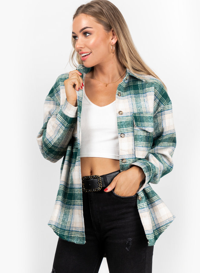 Blouse tartan Mery groen