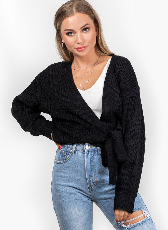 Wrap knit Jazz zwart