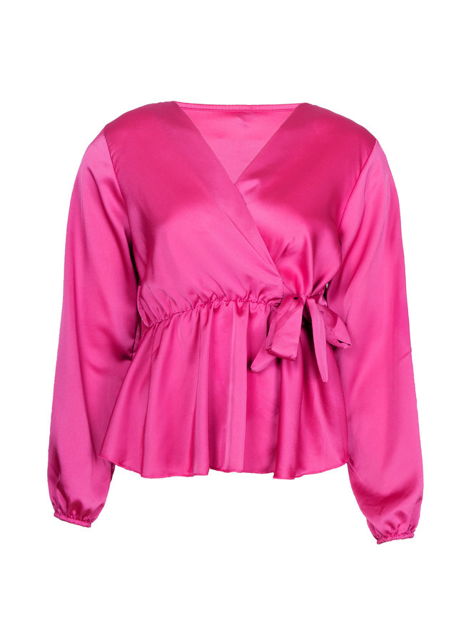 Blouse satin Avery fusia