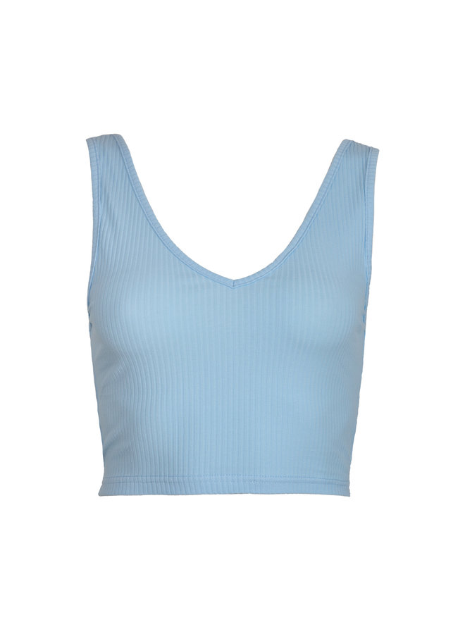 Basic crop top Jara blauw