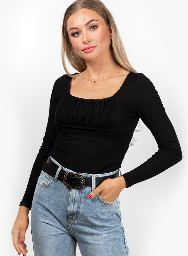 Basic top Tara zwart