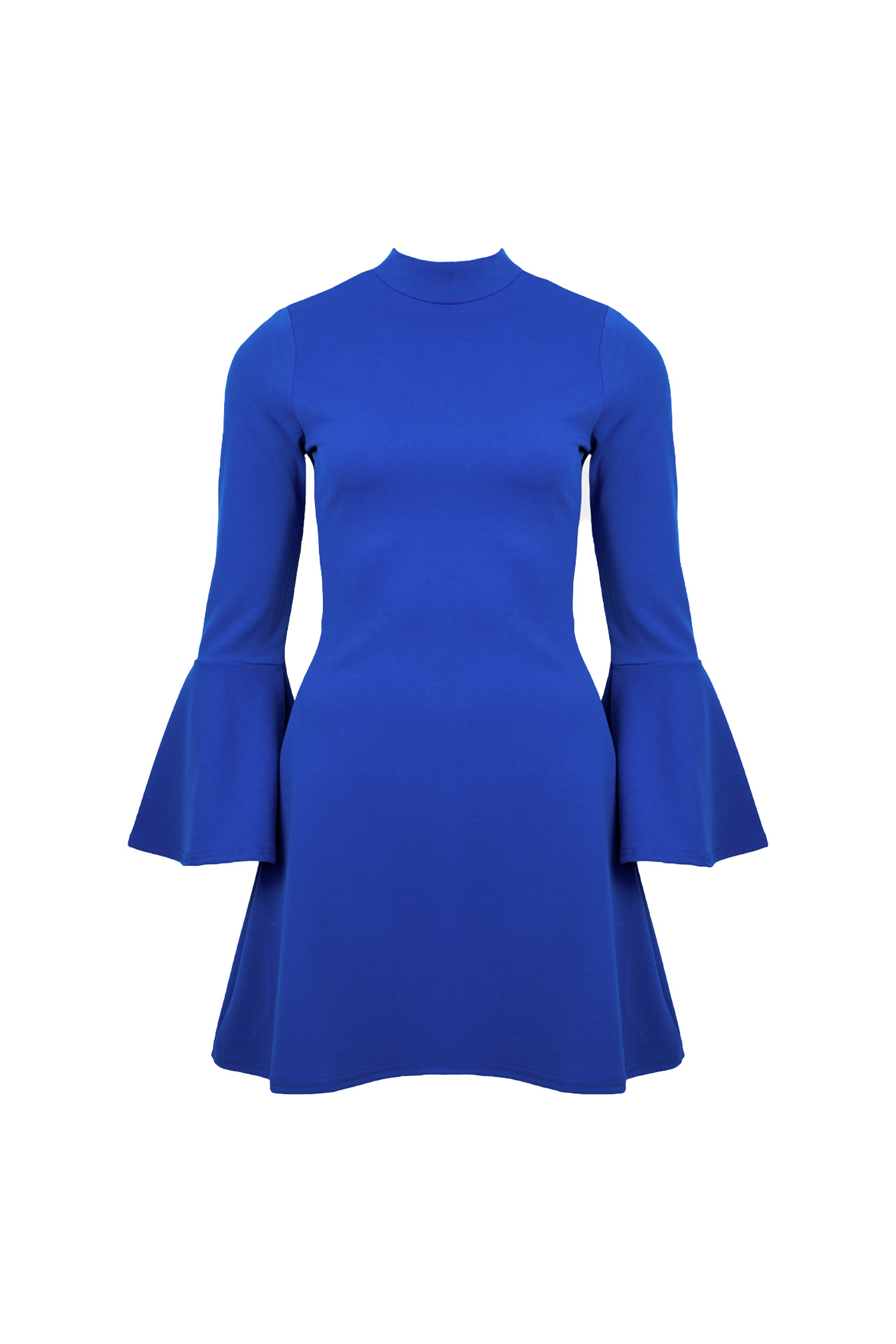 Famous Store I Dress with no stress flare blue | Blauw jurkje flare -  Famous Store