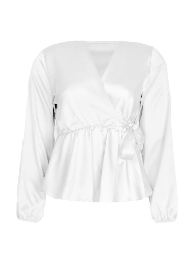 Blouse satin Avery wit