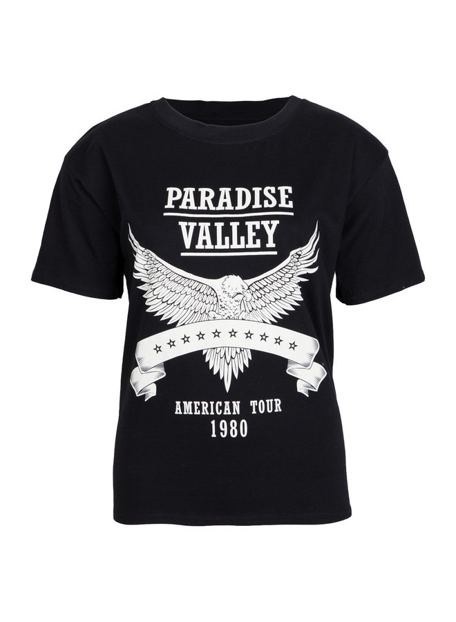 T-shirt paradise valley zwart