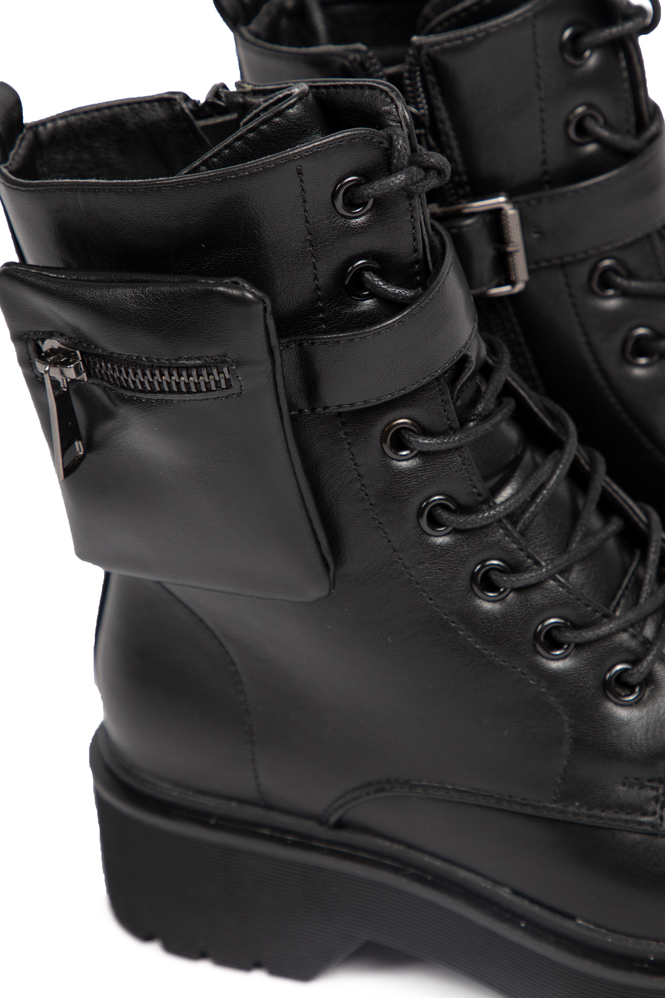 Biker boots met veters en tasje - ComeGetFashion