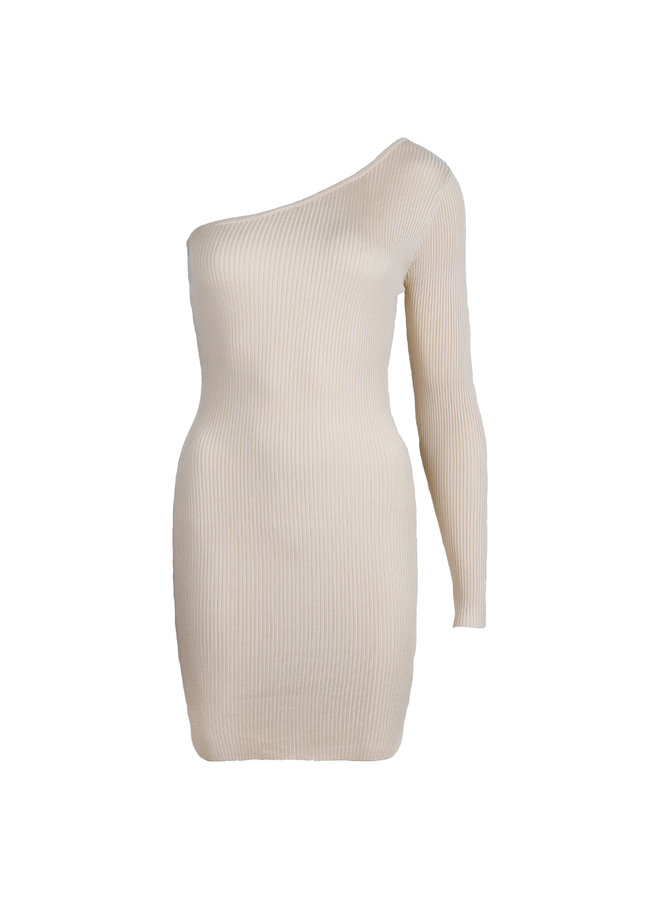 Dress one sleeve beige