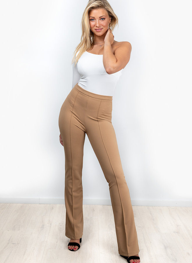 Flare broek Everly beige