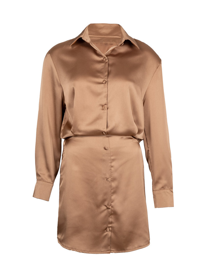 Satin dress Jaimy camel