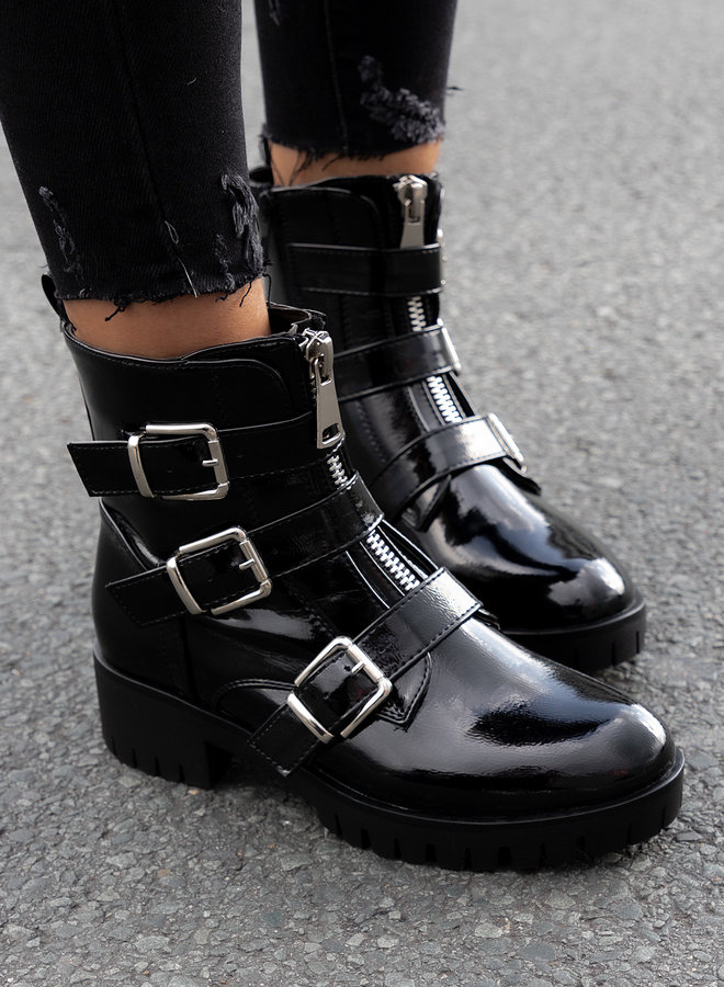 Biker boots lak