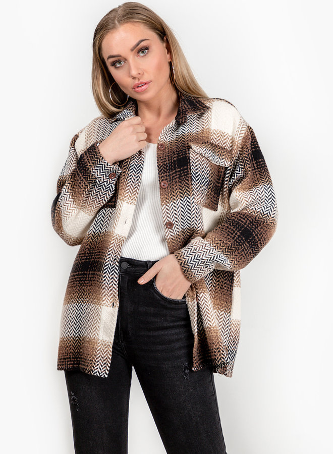 Tartan blouse Ruby camel