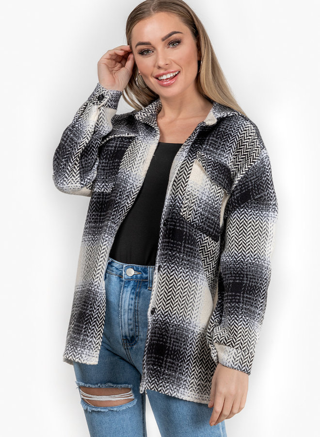 Tartan blouse Ruby zwart