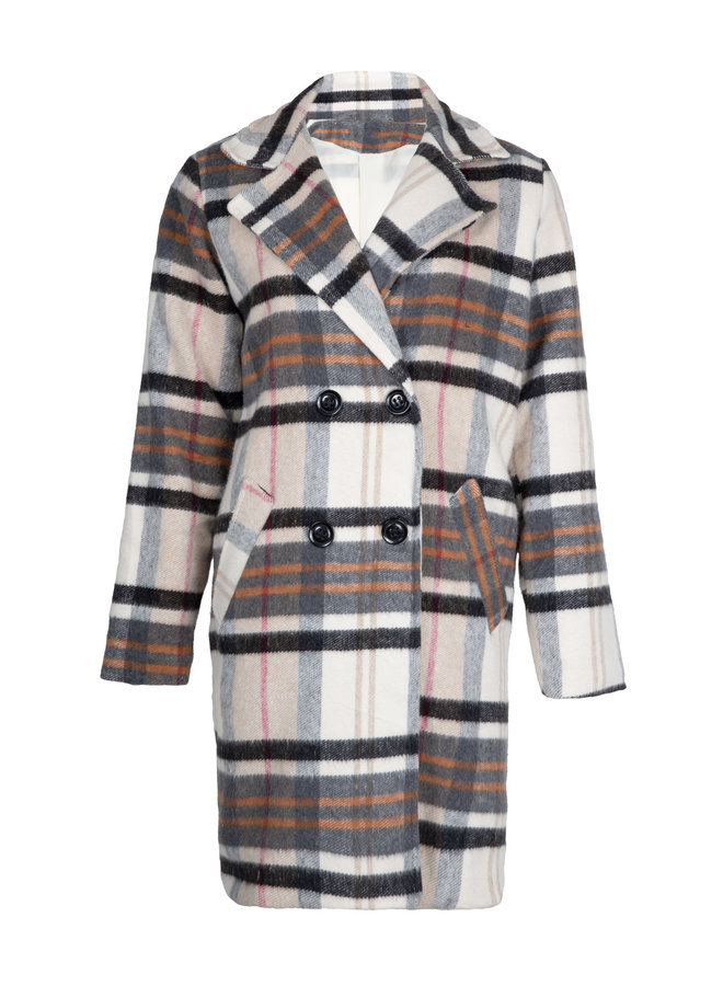 Tartan coat Tianna beige