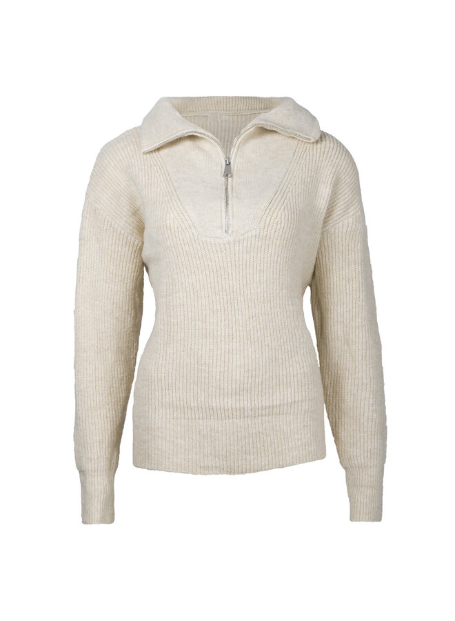 Zip knit beige