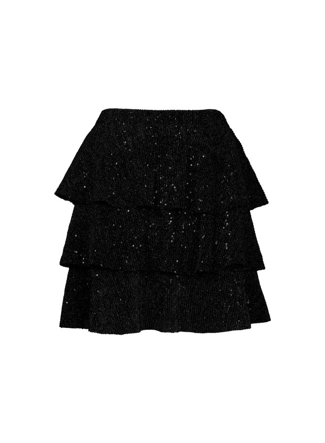 Glitter rok Amy zwart