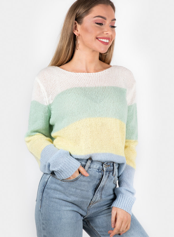 Sweater Amy yellow stripe