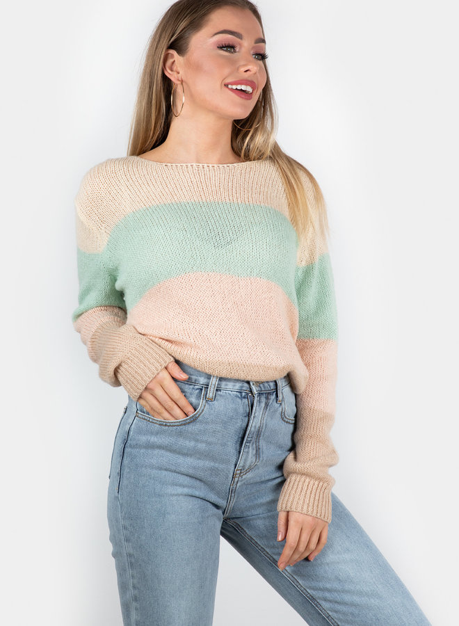 Sweater Amy pink stripe