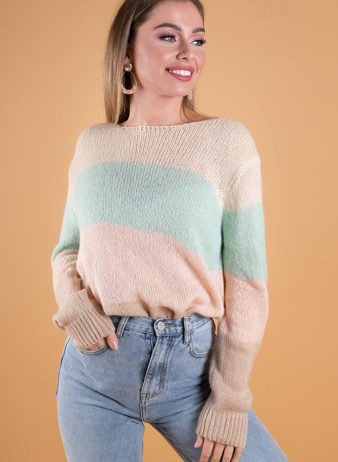 Sweater Amy pink stripe