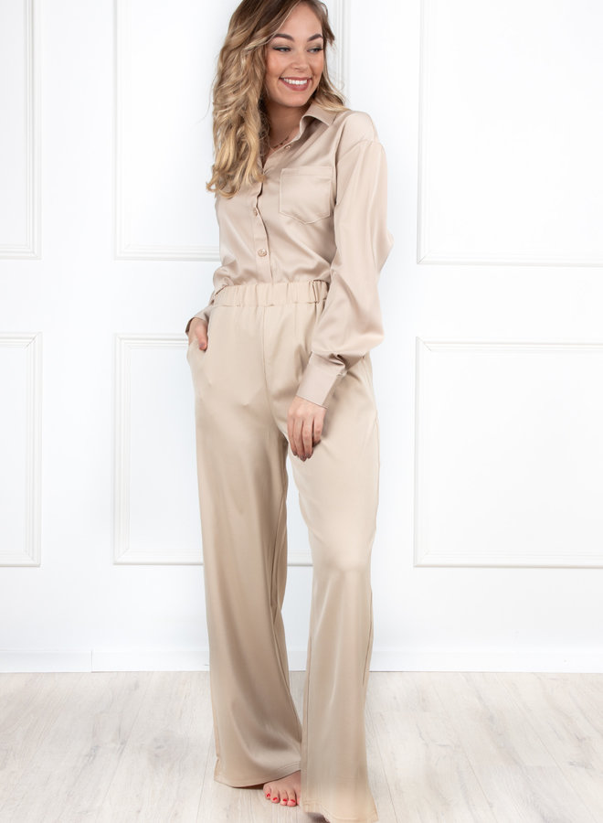 P'J satin broek beige