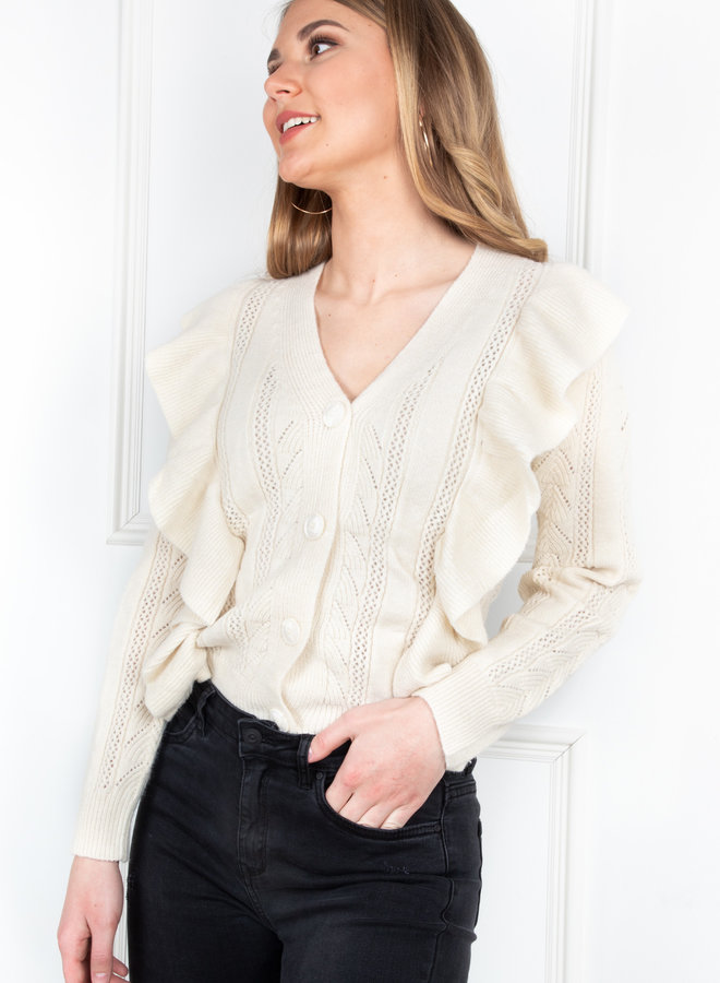 Button knit Dilara beige